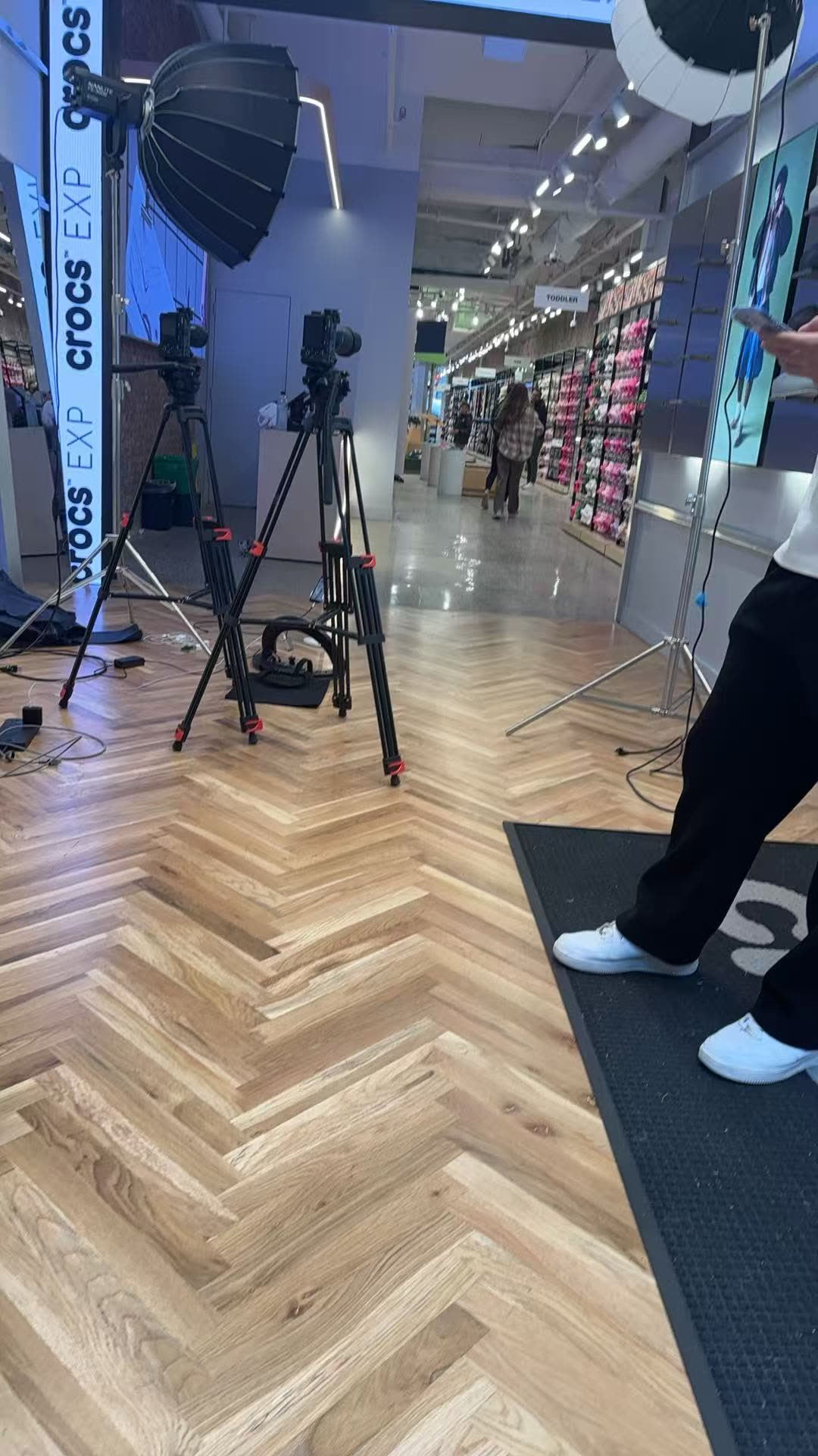 Crocs in-store live broadcast studio setup